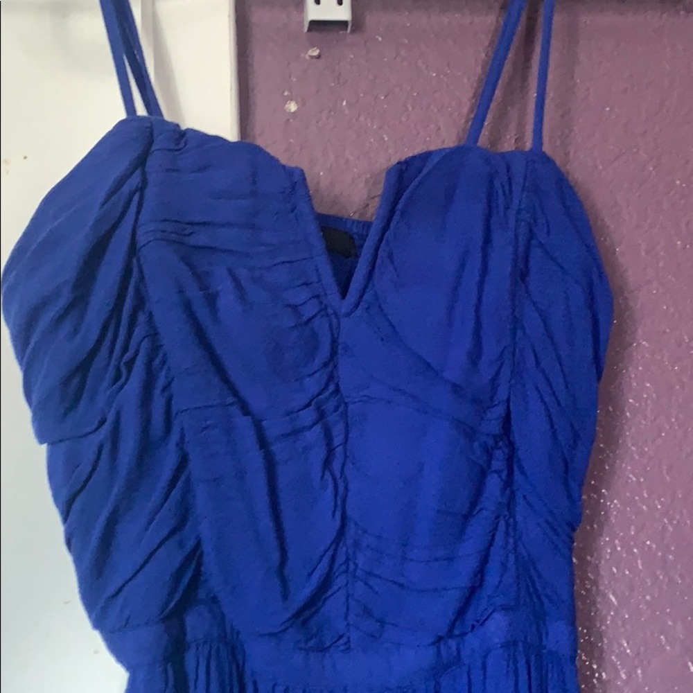 Spaghetti strap blue jumpsuit